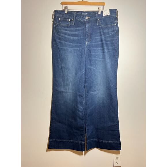 J Crew Women's NWT '96 Denim Wide Leg Trouser Jeans Size 34 - Picture 1 of 6
